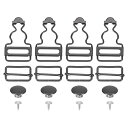 uxcell オーバーオールバックル 4セットのレトロメタルサスペンダー交換バックル28mm(1-1/8") ズボン 綿ジャケット ジーンズ用 ガ ン黒