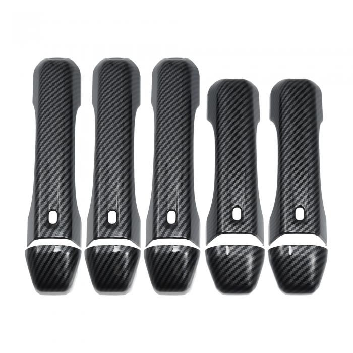 【期間限定10％OFF】uxcell Jeepに対応 Wran-gler JL JLU 2018-2022用の自動車ドアハンドルカバートリム外装装飾 カーボンファイバーパターンブラ ック