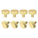 uxcell ノブ付き平らな真鍮ボルトグリ ップノブ M3x5mm 家庭用 電子機器 機械用ファスナー 8個セット