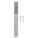 uxcell ステンレススチールメッシュウォッチバンド 18mm クイックリリース調節可能ストラップ マグネットクラスプ メンズ レディース シルバー