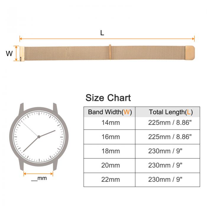 uxcell ステンレススチールメッシュウォッチバンド 18mm クイックリリース調節可能ストラップ マグネットクラスプ メンズ レディース ローズ金