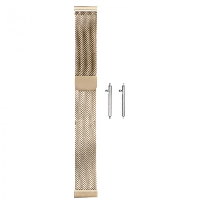 uxcell ステンレススチールメッシュウォッチバンド 18mm クイックリリース調節可能ストラップ マグネットクラスプ メンズ レディース シャンパン金