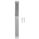 uxcell ステンレススチールメッシュウォッチバンド 16mm クイックリリースストラップ マグネットクラスプ シルバー