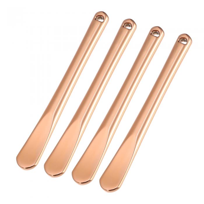 VOCOSTE メイク用スパチュラ 化粧スプーン ミニスプーン 顔用化粧クリーム スキンケアツール 亜鉛合金 59x7.5mm 4個 ?金色