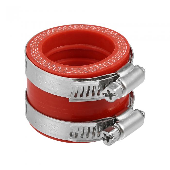ACROPIX 35mm IDのゴム製赤色オートバイキャブレターアダプターインレットインテークパイプマニホールドアダプターブートスリーブインターフェース（クランプ2個入り）