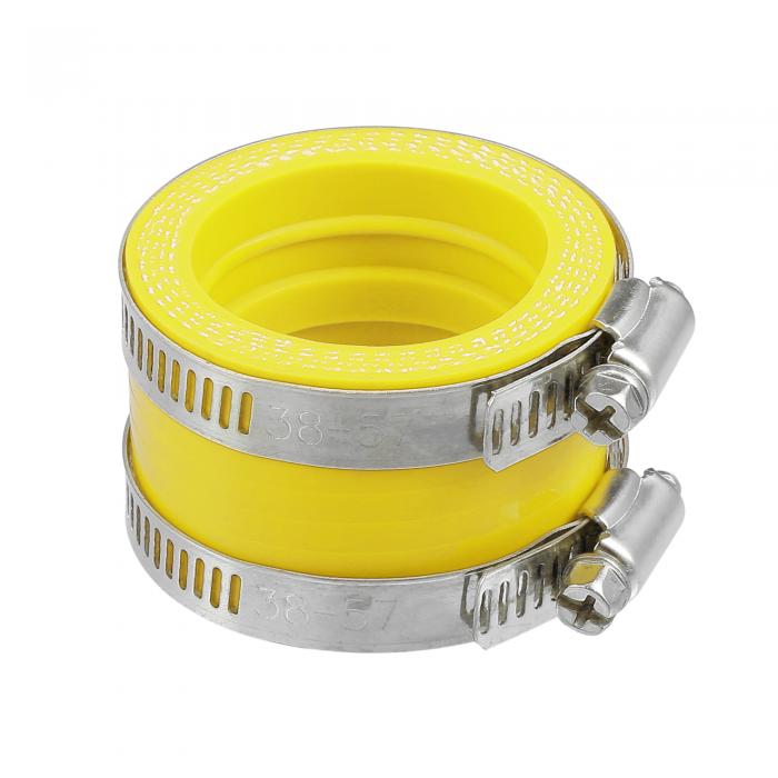 ACROPIX 40mm ID ゴム製イエローモーターサイクルキャブレターアダプターインレットインテークパイプマニホールドアダプターブートスリーブインターフェース（クランプ2個入り）