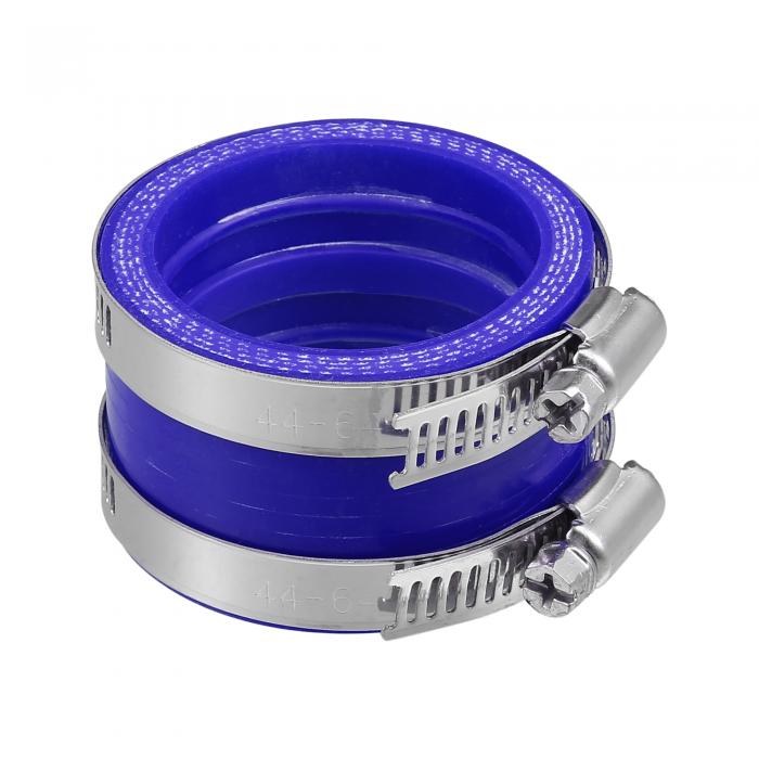 ACROPIX 45mm IDのゴム製ブルーモーターサイクルキャブレターアダプターインレットインテークパイプマニホールドアダプターブートスリーブインターフェース（クランプ2個入り）