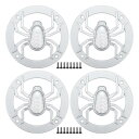 ACROPIX ユニバーサル4インチカースピーカーグリルカバーラウンド4インチオーディオスピーカーサブウーファーガード保護ケースマウントネジ付きABSシルバート...
