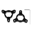 ACROPIX 17mm ブラッ ク アルミ合金 レーシング モーターサイクル ライダー C N C フォーク プリロードアジャスター - 2個セット