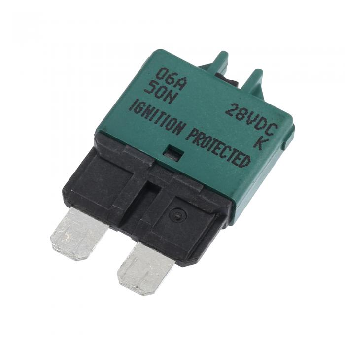 A ABSOPRO サーキットブレーカーブレードスタイルヒューズ 6A 28V 手動リ セット可能 車両用 マリン用 メタル ダークグリ ーン