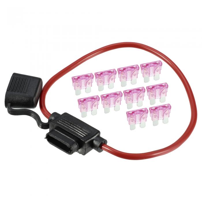 A ABSOPRO ヒューズホルダー 3A標準ブレードスタイルヒューズ 12 AWGヒューズホルダー 防水 12ゲージヒューズホルダー ブレードスタイル インラインヒューズホルダー メタル ブラ ック