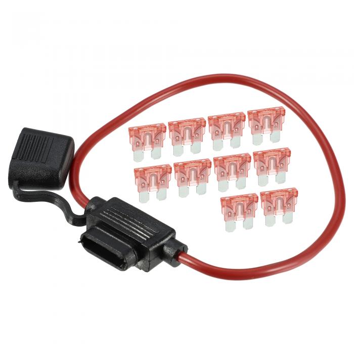 A ABSOPRO ヒューズホルダー 40A標準ブレードスタイルヒューズ 12 AWGヒューズホルダー 防水 12ゲージヒューズホルダー ブレードスタイル インラインヒューズホルダー メタル ブラ ック