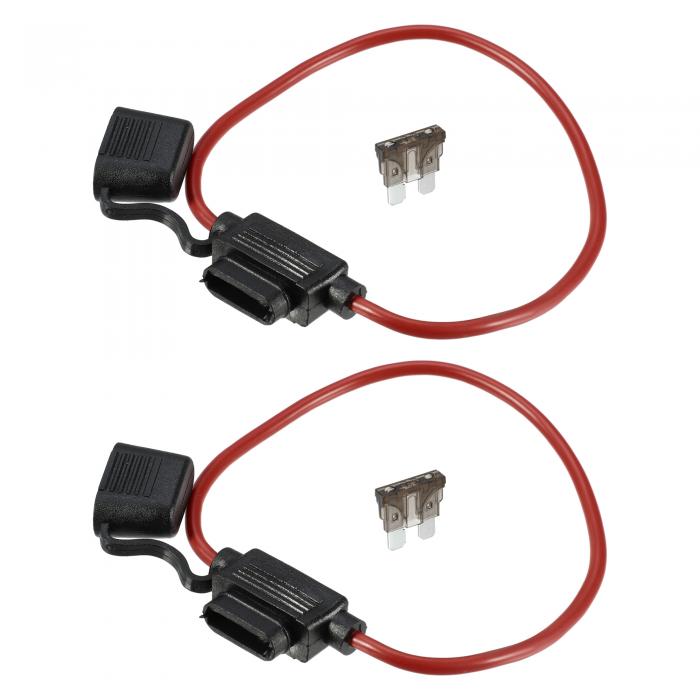 A ABSOPRO ヒューズホルダー 7.5A標準ブレードスタイルヒューズ 12AWGヒューズホルダー 防水 12ゲージヒューズホルダー ブレードスタイル インラインヒューズホルダー メタル ブラ ック