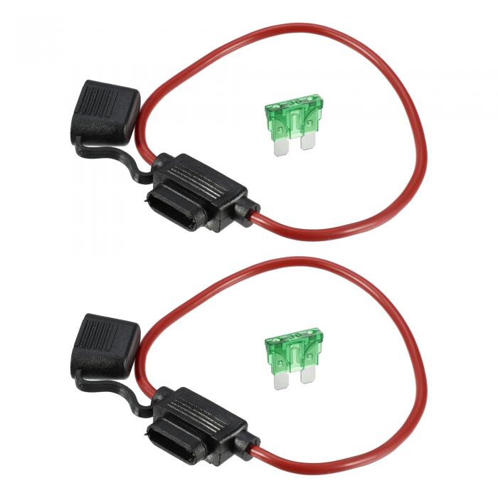 A ABSOPRO ヒューズホルダー 30A標準ブレードスタイルヒューズ 12AWGヒューズホルダー 防水 12ゲージヒューズホルダー ブレードスタイル インラインヒューズホルダー メタル ブラ ック