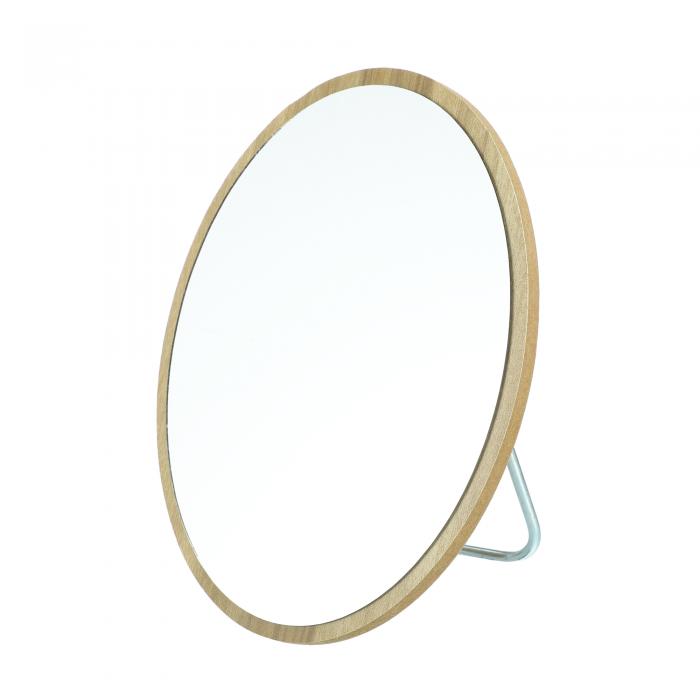 VOCOSTE 化粧鏡 卓上ミラー 化粧台立鏡 美容鏡 ミラー 天然木製 楕円形 折りたたみ 360度回転 女性用 12x16.7cm