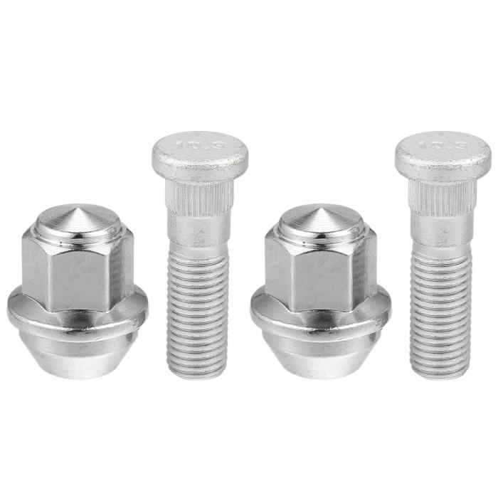 Hihaha ホイールスタッドボルト 番号c v6Z-1012-C/ACPZ-1012-H M12-1.5 Fordに対応 Escape Focus Fusionに対応 Lincolnに対応 MKZ MKCに対応 フロントリア左右ホイールラグスタッド 合金鋼 19 mm六角 シルバートーン 1セット