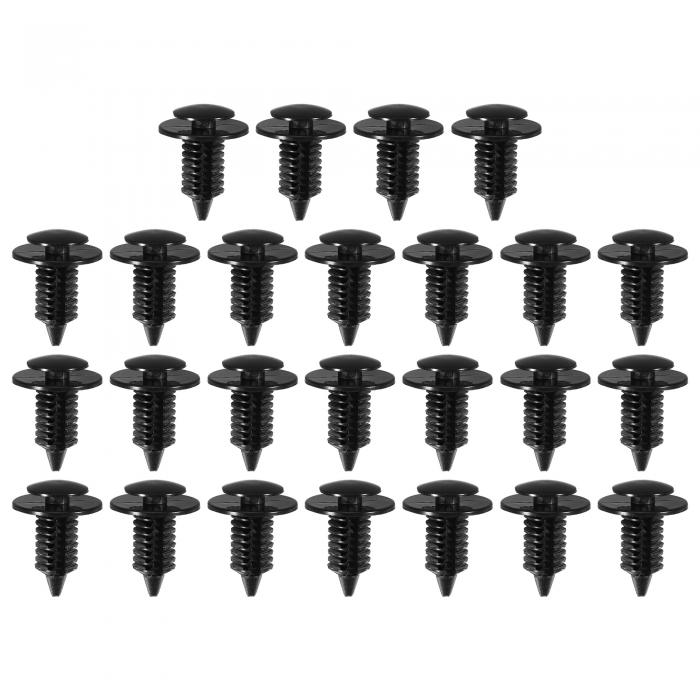 Partuto カードアパネルクリップ No.6505878AA - カーインナーバンパードアフェンダーファスナーリベットキット - Dodgeに対応 Ramに対応 1500 2001用 プラスチック製 黒 - 25個入り(2)