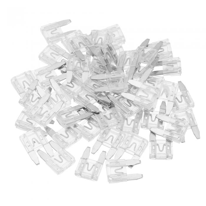 Partuto 50個入り ミニ25AMP APM/ATMユニバーサル カーヒューズ ブレードスタイル ヒューズ ショートサーキット保護 - 自動車 カーボート トラ ック SUV RV - プラスチック メタル ホワイト