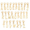 PATIKIL レターキーホルダー 2セット a-Z キーホルダー装飾 アルファベットペンダント イニシャル装飾 バルクDIY キーホルダー 宝石作り ブレスレット イヤリング ネックレス 工芸品用 ダーク金