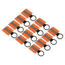 PATIKIL 反射キーチェーンタグ 12個セット 反射ジッパープル ナイロンキーチェーン 高い視認性 リフレクタータグ バックパック ペンダント ドッグカラー用 オレンジ色