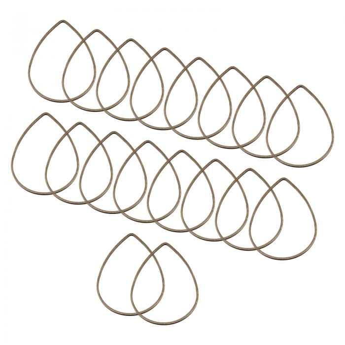 PATIKIL ビーズフープイヤリング 60個セット ドロップシェイプ ビーズパーツ DIYクラフト イヤリングやネックレス作りに最適（32x22mm ブロンズカラー）