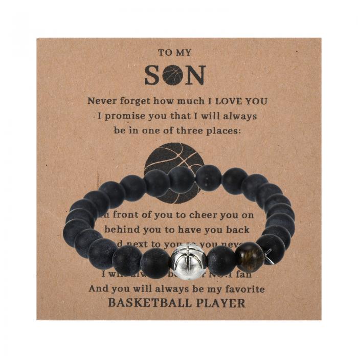 PATIKIL バスケットボールブレスレット ビーズバスケットボールギフト 調節可能なリストバンド バスケ..