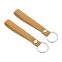 PATIKIL レザーキーホルダー 2個 キーホルダー チェーンリング 汎用 キーフックホルダーアクセサリー 男性と女性用 ライトブ ラウン