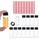 PATIKIL 30ml クリアガラスビアル 25個パック サンプルビアル スクリューキャップ付き しやくメディアボトル ラベル付き 漏れ防止液体サンプルガラス...