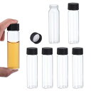 PATIKIL 40.7ml クリアガラスボトル 6個セット サンプルボトル スクリューキャップ付き しやくメディアボトル 液体サンプル用 ガラスボトル リーク...