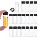 PATIKIL 30ml クリアガラスびん 100個パック サンプルびん スクリューキャップ付き しやくメディアボトル 漏れ防止液体サンプルガラスびん ラボラト...