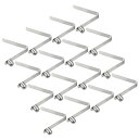 PATIKIL 8x6.5mm カヤックパドルスナップ 16個セット テントポールクリップ スチール V字型 単一ピン プッシュボタン スプリングクリップ ロック チューブポールクリップ キャンプ アウニング用(4)