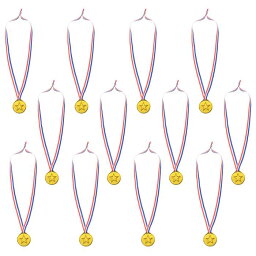 PATIKIL 3.8 cm ミニ金賞受賞メダル 50個 プラスチック 金賞メダル リボン付き 卓球の試合 スポーツ大会 パーティーの記念品用