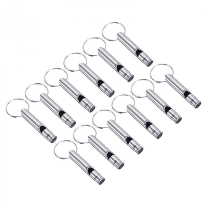 PATIKIL 緊急用ホイッスル 12個セット 大音量アルミキーチェーンホイッスル 屋外安全サバイバルホイッ..