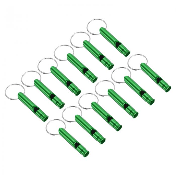 PATIKIL 緊急用ホイッスル 12個セット 大音量アルミキーチェーンホイッスル 屋外安全サバイバルホイッ..