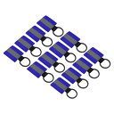 PATIKIL 反射キーチェーンタグ 12個セット 反射ジッパープル ナイロンキーチェーン 高い視認性 リフレクタータグ バックパック ペンダント ドッグカラー用 ブルー