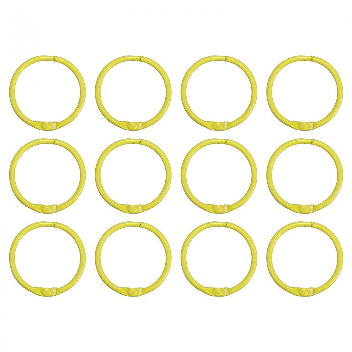 PATIKIL 30 mm ルーズリーフバインダーリング 12個 2.2 mm メタルフラッシュカード 製本リング キーホ..