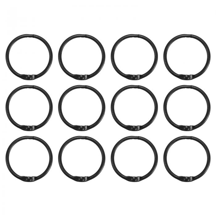 PATIKIL 30 mm ルーズリーフバインダーリング 12個 2.2 mm メタルフラッシュカード 製本リング キーホ..