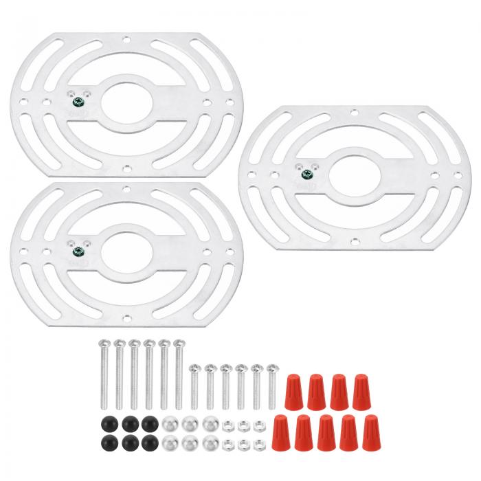 PATIKIL 102 mm 照明器具取付ブ ラケット 3セット 丸型シーリングライトプレート スチールクロスバーハ..