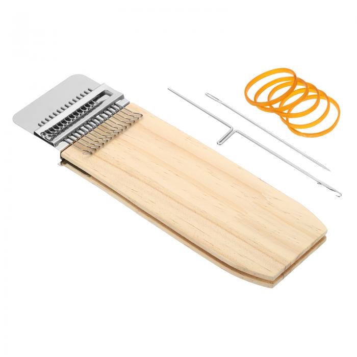 PATIKIL 14本 フック付きミニ織機キット 金属製 小さな繕い編み道具 洋服 修理 編み物 ステッチ DIYに..