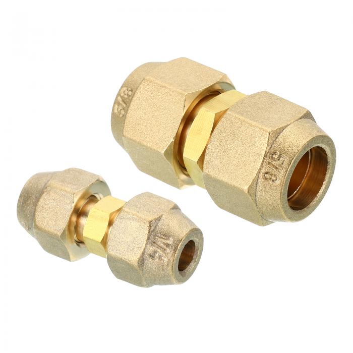 PATIKIL パイプ延長ジョイントコネクターセット フリーウェルディングAC銅パイプカップリングアダプター フ レアナット付き 銅パイプ直径1/4