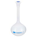 PATIKIL 1000ml メスフラスコ ポリプロピレン 目盛り付き 容積メスフラスコ プラグキャップ付き 許容範囲0.8ml 科学実験用 半透明