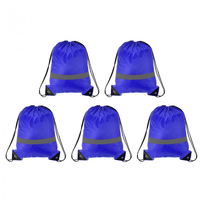 PATIKIL 13"x17" ポリエステル製 ドローストリングバッグ 5個セット ドローストリングバックパック 男..