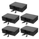 PATIKIL 26 x 19 x 8 cm 磁気ギフトボックス 5個 折りたたみ可能 紙 パーティー記念品ボックス 蓋とリボン付き 結婚式 バレンタインデー ...