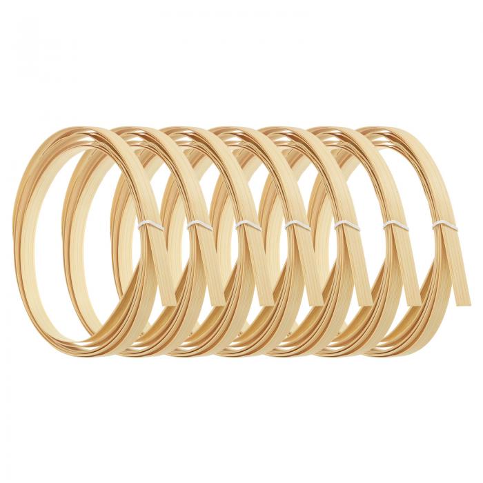 PATIKIL 織り用の竹ひご 11 mm x 3 M 7個 薄型 フラット 籐ラタンケーンリード バスケットウェビング DIYクラフト作り用 ナチュラルカラー