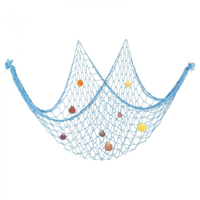 PATIKIL 漁網装飾 200 cm x 150 cm 地中海スタイル 写真撮影装飾 天然魚網パーティーアクセサリー 貝殻..