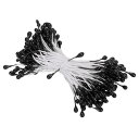 PATIKIL 3 mm 双頭花おしべ 150個 造花 おしべ めしべ クッションパール フローラルおしべ IY クリスマスカード 結婚式の装飾用 黒