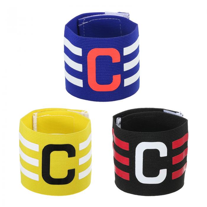 PATIKIL キャプテン腕章 3個セット アウトドアフットボールトレーニングチーム用 調整可能な弾性キャプテン腕章 3色