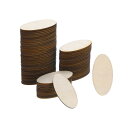 PATIKIL 40x20mm 木製パーツ 100個セット 未塗装 楕円形木製カットアウトオーナメントは クリスマスパーティー クラフトプロジェクト用