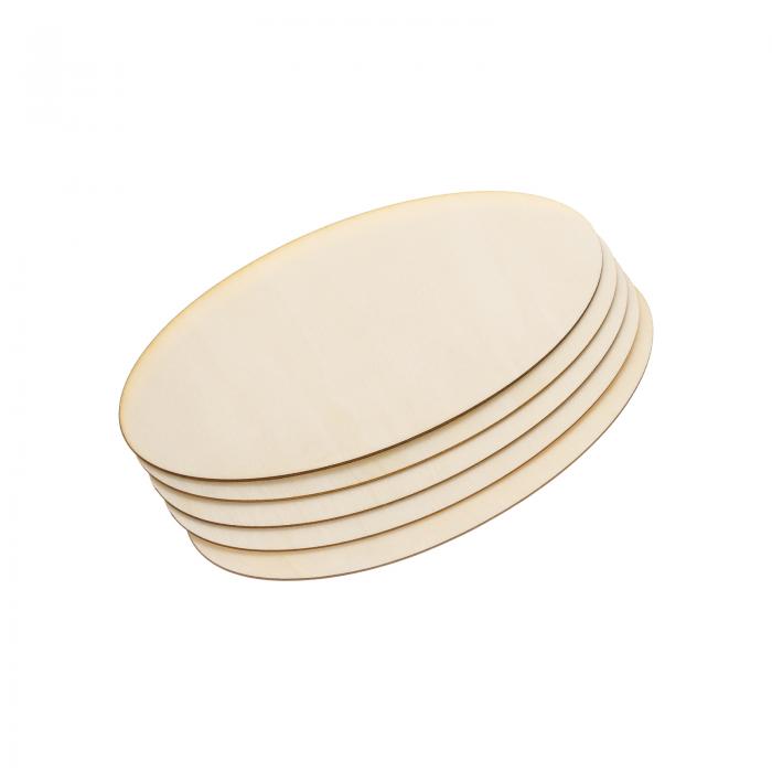 PATIKIL 220x110mm 木製パーツ 5個セット 未塗装 楕円形木製カットアウトオーナメントは クリスマスパーティー クラフトプロジェクト用