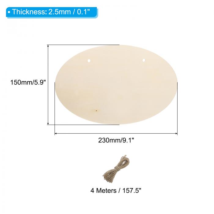 PATIKIL 未完成 木製サイン 3個セット 木工品 クラフト用ドアハンガー 壁アート装飾用 木製プラーク スタイル2